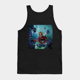 Cute mermaid in the deep ocean Tank Top